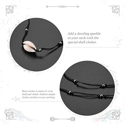 Chennie Boho Cowrie Shell Choker Necklace Beach Puka Seashell Necklaces Black Adjustable Rope Chain Jewelry For Women And Girls  #TOP3