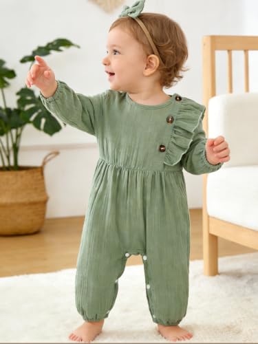 Newborn Baby Girls Smocked Romper - image 3