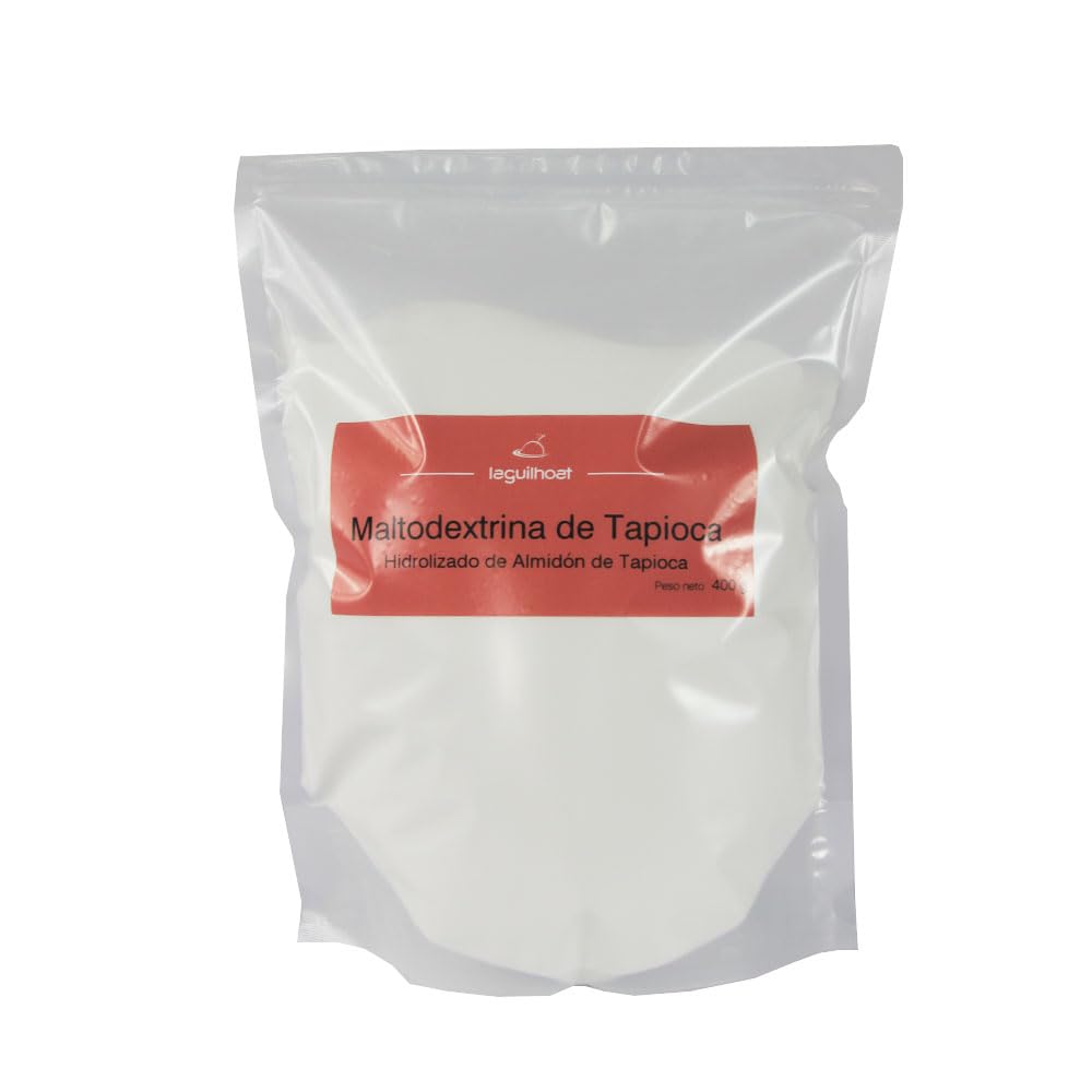 Maltodextrina de Tapioca 400 g en polvo con bolsa zip para repostería y aceites en polvo