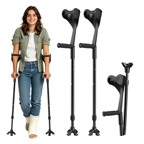 FUSHIDE Folding Forearm Crutches for Adults Ergonomic Elbow Crutches 411-61