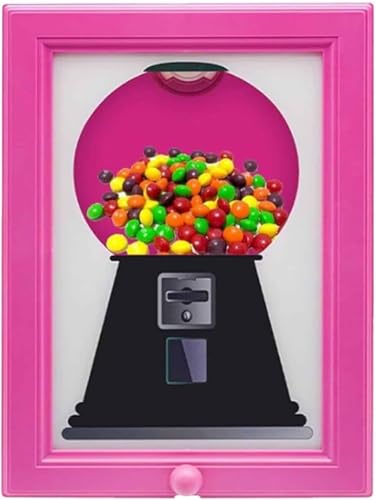 キャンディフレームディスペンサー 壁掛け 自動販売おもちゃ 回転式デザイン 簡単補充 キャンディホルダー テーブルディスプレイ 装飾品 軽量 持ち運び便利 おしゃれ 人気 多機能 部屋飾り 店飾り 家庭用 プレゼント ギフト 贈り物 (ピンク) [並行輸入