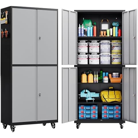SISESOL Rolling Metal Storage Cabinet Cover