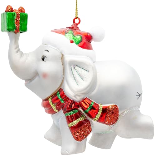 SIKORA weihnachtlicher Elefant besondere Weihnachtskugel Glas...