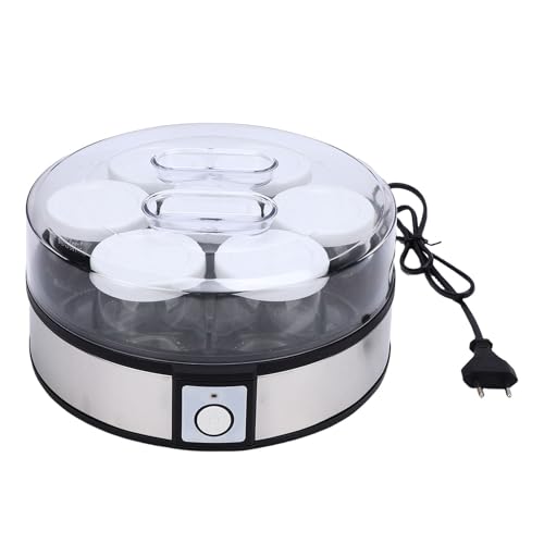 Luqeeg Elektrischer Joghurtbereiter 20 W Edelstahl Tragbar Hausgemachter Joghurtbereiter Multifunktional Küchengerät für Marmeladen Puddings Fruchtmarmeladen Cremige Puddings