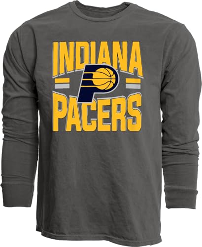 Indiana Pacers NBA Officially Licensed Long Sleeve T-Shirt Ringspun Bold Black, Large