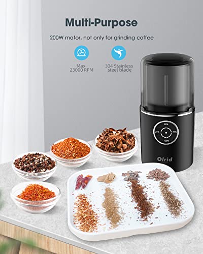 Kabellose elektrische Kaffeemühle, Olrid Gewürzmühle elektrisch, Kaffeebohnenmühle für Nusskörner und trockene Kräuter… – Bild 4