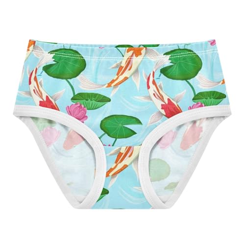 Toddler Underwear Floral 2t Cotton Panties Little Girl Bright Kids Briefs Undies Koi Fish Green Lotus Pink
