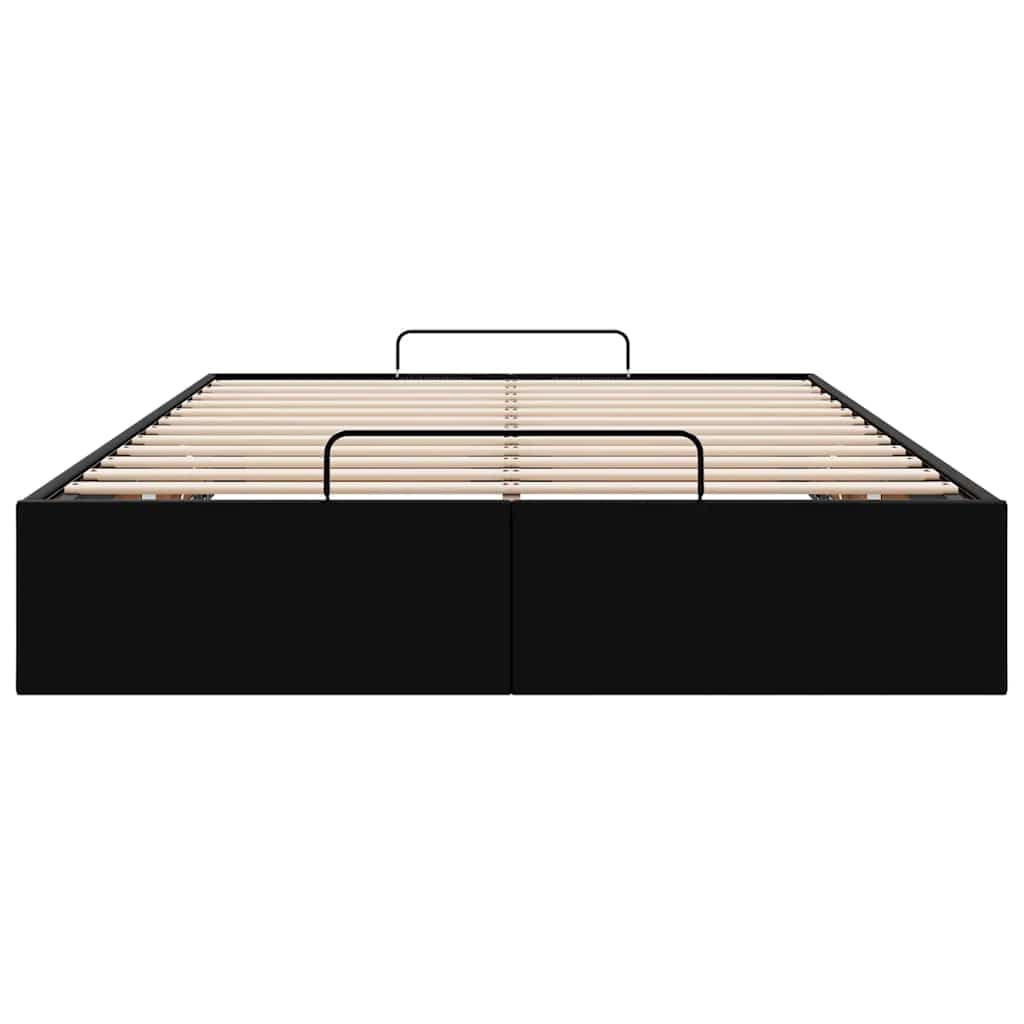 IKAYAA Letto Matrimoniale con Contenitore Struttura Letto 120 x 200 Letto Idraulico con Rete a Doghe e Telaio Letto Sollevabile con Contenitore-Nero-120 x 200 cm