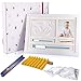 JOSPL Cornice Impronte Neonato kit completo con Argilla, Porta Bracciali di Nascita e Portafoto Legno, Lettere Stampo,Impronta Bambino Cornice impronte neonato mani e piedi per regalo neo mamma