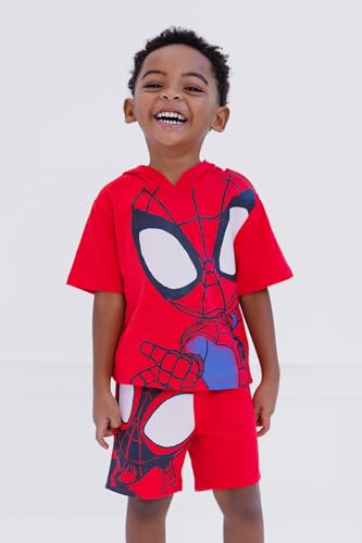 Marvel Spidey and His Amazing Friends Little Boys Pullover Hoodie and French Terry Shorts Red Spiderman 6 - image 3