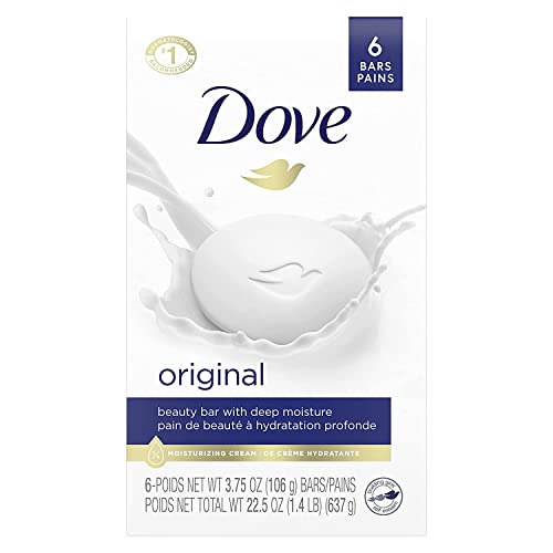 Image of Dove Beauty Bar Gentle Skin Cleanser Moisturizing for Gentle Soft Skin Care Original Made With 1 /4 Moisturizing Cream 3.75 oz, Pack Of 6 (USA)