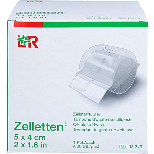 Lohmann & Rauscher Zelletten Tupfer gerollt unsteril 5 x 4 cm 300 St. Tupfer