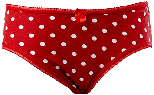 Calcinha Boyshort Lobinha Lingerie Meninas, Branca/Vermelha, G