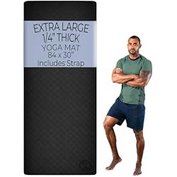 Extra Large Yoga Mat XL, Wide and Long, Extra Thick Non Slip Exercise Mat | For tall men and women, lightweight and easy to carry, full-body workout room, secure grip, comfortable floor cushioning