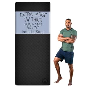 Tatago Extra Thick Yoga Mat Wide & XL-Our 10mm Extra Large Yoga Mat Thick Extra Wide And Long For Total Joint Cushioning. A Large Exercise Mat Thick And Perfect For Home Workout Pilates Or Studio.
