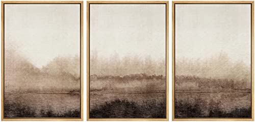 SIGNWIN Framed Canvas Print Wall Art Set Pastel Watercolor Brown