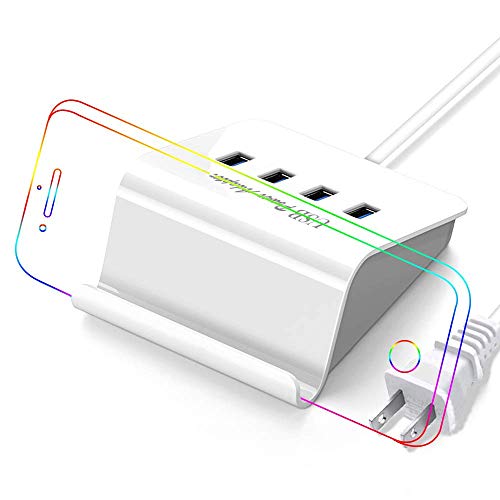 Multi Port USB Charger,4 USB Port Desktop Charging Station for Multiple Devices