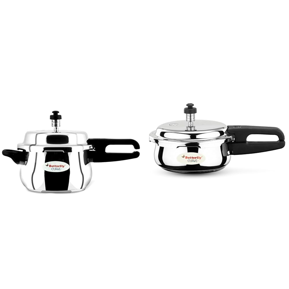 Butterfly Curve 2L & 3L SS Pressure Cooker Combo | TRIPLY Base | Induction & Gas Stove Compatible| ISI Certified| Triple Safety System-image-5