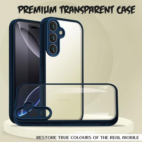 Image of V-TAN Back Cover for Samsung S24 Compatible Case, Transparent Clear, TPU, Camera Protective Shockproof Cover (Blue)