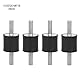 4pcs Gummilager, M6 Gummi Stoßdämpfer zylindrische Anti Vibration Silentblock mit Doppelschraubbolzen für Car Boat Bobbins(VV20*20 M6*18)