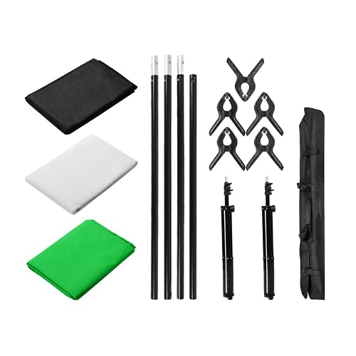 PQXOER Fotografie-Hintergrund-Set, 2 x 3 m, verstellbar, Aluminium-Legierung, Hintergrund-Ständer, Fotohintergrund… – Bild 3