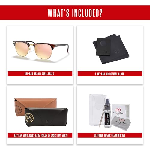 Image of Ray-Ban RB3016 CLUBMASTER Sunglasses For Men For Women +BUNDLE with ACCESSORY EYEWEAR KIT