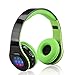 Produktbild HaiQianXin Faltbarer Bluetooth-Kopfhörer mit Bluetooth-Funktion Tragbarer FM-Radio-Stereo-Kopfhörer-Kopfhörer (Color : Black+Green)
