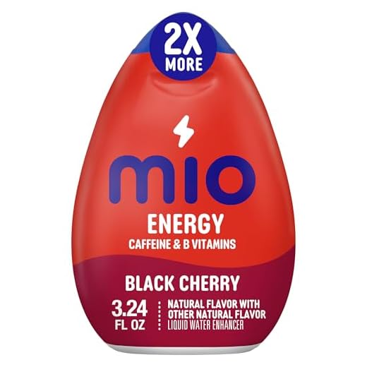 MiO Energy Black Cherry Liquid Water Enhancer Drink Mix, 2x More, 3.24 Fl Oz Bottle, As Seen on TikTok