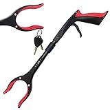 Grabber Reacher Tool 19 Inch Long, Foldable Pick Up Stick - Strong Grip Magnetic Tip - Heavy Duty Trash Picker Claw Reacher Grabber Tool Elderly Wheelchair Mobility Aid (Red)