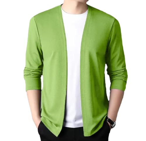Men’S Slim Fit Thin Long Sleeve Cardigan Outerwear Casual None Collar Top