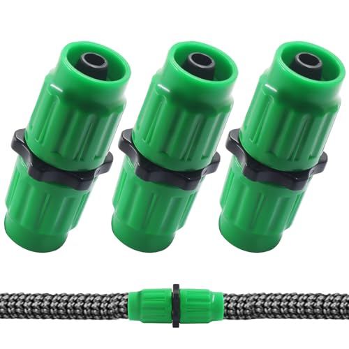 Moicstiy 3 Set Expandable Garden Hose Repair Kit Dual-Channel Hose Female Male Connectors Fit for 3/4 or 5/8 Garden Hose Fitting