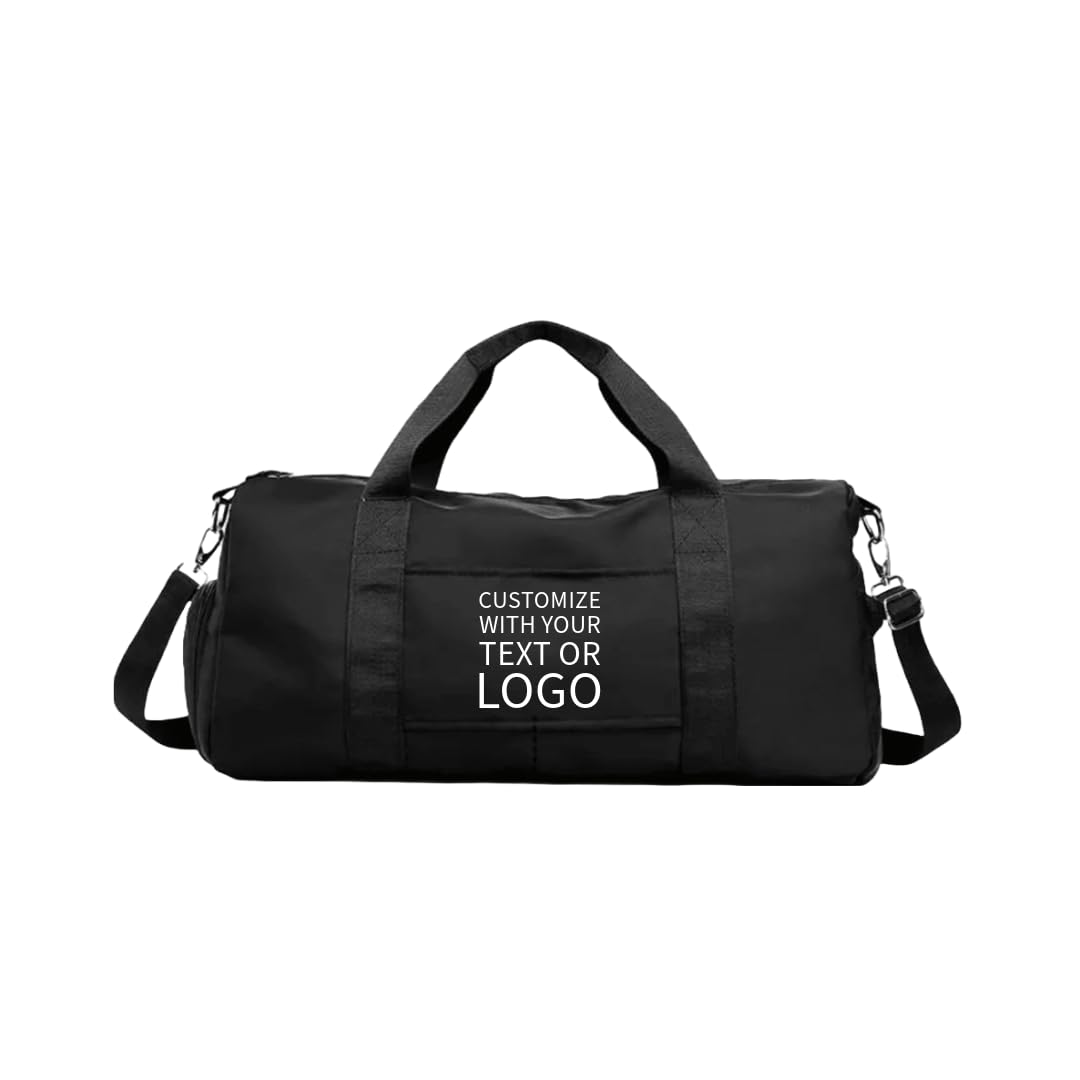 Personalized Gym Bag - Custom Duffle Bag for Men and Women (Black with your logo)