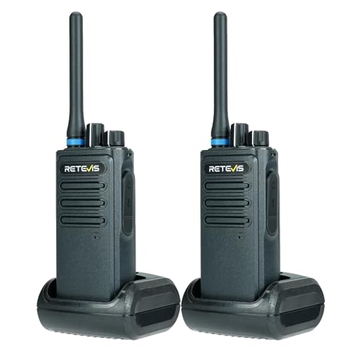 Retevis P1 Talkie Walkie Professionnel, Numérique Talkie Walkie Longue Portée, Relais Superhétérodyne, 2500mAh Travailler Seul, Alarme d'urgence, DMR...