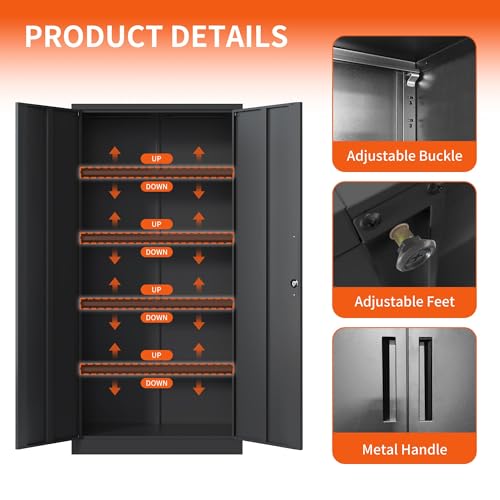 Image of Metal Storage Cabinet for Garage, Tool Cabinet, Utility Cabinet