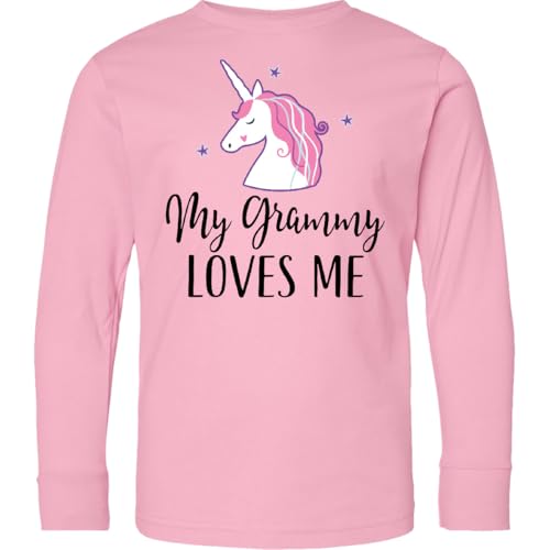 inktastic Grammy Loves Me Unicorn Girls Youth Long Sleeve T-Shirt