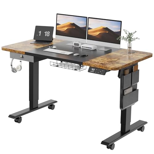 MAIDeSITe Höhenverstellbarer Schreibtisch Elektrisch (160 x 70 cm) mit 4 Memory und 5 Zubehördarunter Schublade,Schwenkrollen Schreibtisch Höhenverstellbar-Ideale Wahl für Homeoffice Desk 16