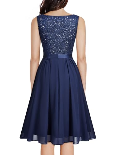Image of MISSMAY Women's Vintage V-Neck Sequin Formal Party A-Line Dress