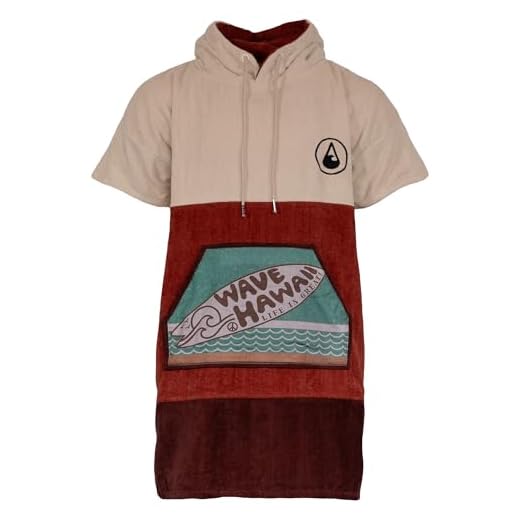 Wave Hawaii Campeche Poncho de surf para estaturas de 155 – 185 cm, poncho 100% algodón ecológico, ayuda para cambiar el vestuario para natación, playa, surf, toalla de baño, poncho de ducha, poncho