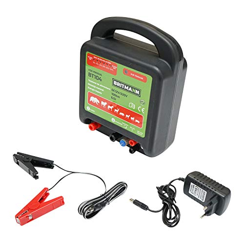 Generatore di impulsi DC 12 / 220V, 6.5 Joule, portata 100km per recinto elettrico Britmann BT104
