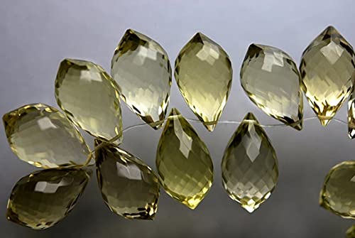 Quartz citron AAA de 14mm taillé en lustre pour joaillerie artisanale