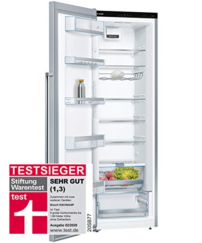 Bosch Serie 6 KSV36AI4P Independiente 346L A+++ Acero inoxidable - Frigorífico (346 L, Sistema de descongelado, SN-T, 39 dB, A+++, Acero inoxidable)