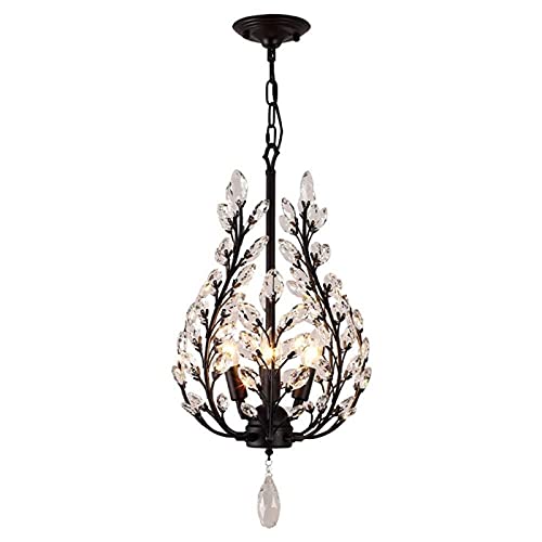 Lampe Fleur de tête Crystal TQHGM noire pour salon et salle à manger rétro chic