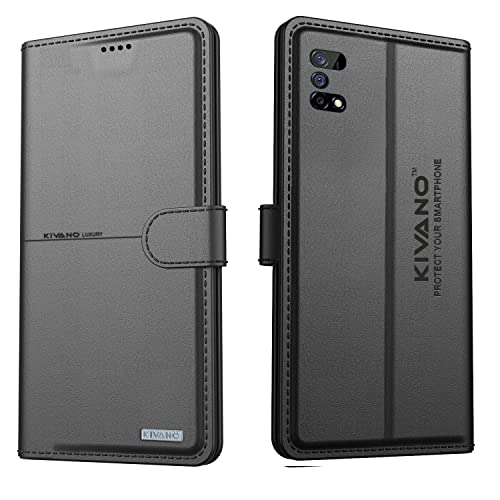 Image of KIVANO Realme Narzo 30 Pro 5G Professional Series Wallet Case | Luxurious Design | Premium | PU Leather Flip Case Back Cover | Magnetic Closure - Black