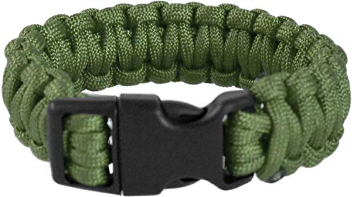 normani Professionelles Survival Armband aus geflochtener Paracord mit Clipverschluss 22mm Farbe Oliv Größe S