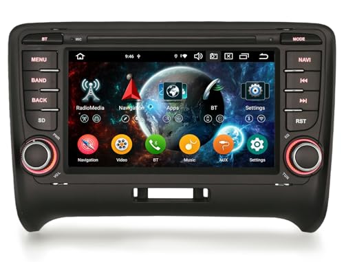 Android 16 Autoradio Carplay & Android Auto pour Audi TT MK2 2006-2014 WiFi Bluetooth 5.1 Canbus SWC Écran Tactile DSP IPS Canbus SWC GPS Navgateur Dab+ OBD2...