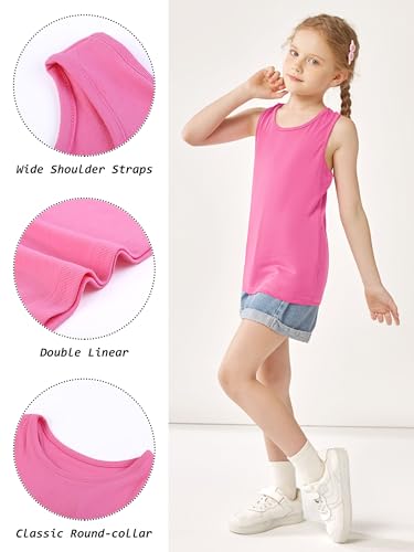 Cooraby 5 Pieces Girls Dance Tank Tops Racerback Sleeveless Tops for Ballet Gymnastics Dancewear3