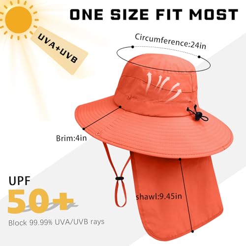 Image of Sun Hats for Men Women, UPF 50+ Protection Fishing Hat with Neck Flap