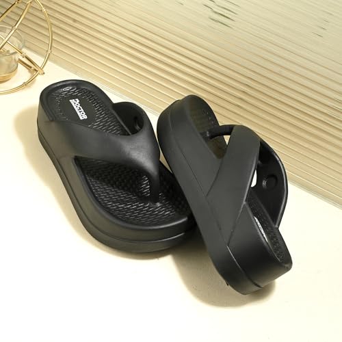 Image of DOCTOR HEALTH SUPER SOFT Women's Thick Sole EVA Flip Flops | Soft Cushioned Cloud Comfort Slippers | Lightweight Anti-Slip Open Toe Casual Sandals for Indoor Outdoor Everyday Wear