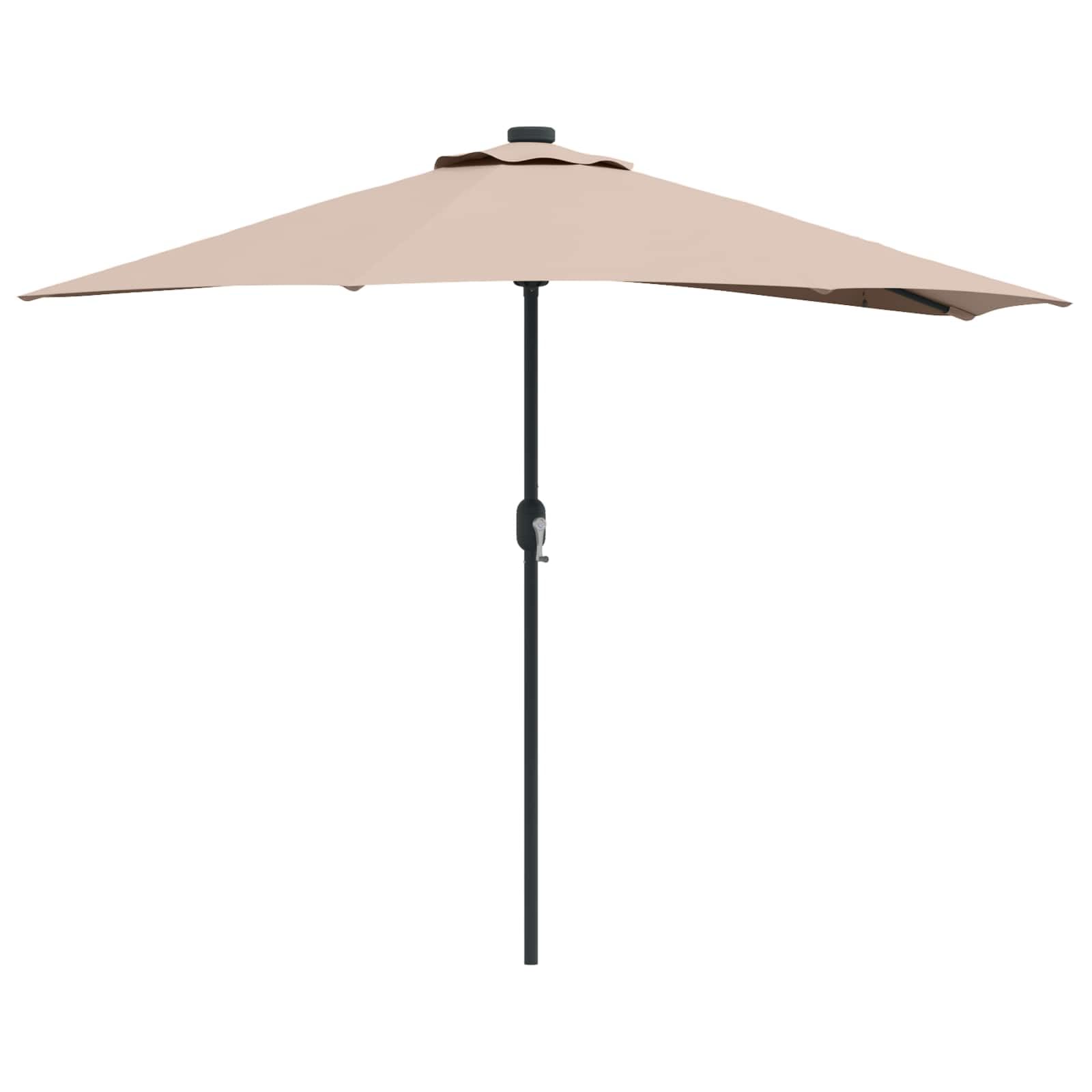 Parasol ogrodowy, parasol przeciwsłoneczny, baldachim do ogrodu, na zewnątrz, na patio, w kolorze taupe, 294 x 150 x 224 cm, poliester i stal