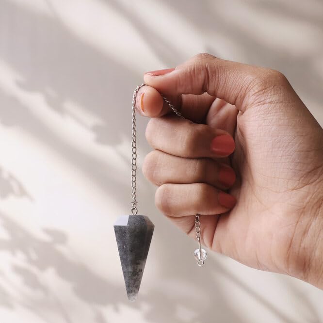 Image of Grey Agate Point Pendulum | Natural Gemstone Dowsing & Divination Tool for Reiki, Chakra Balancing, Meditation, Energy Healing & Spiritual Guidance 1 Pc